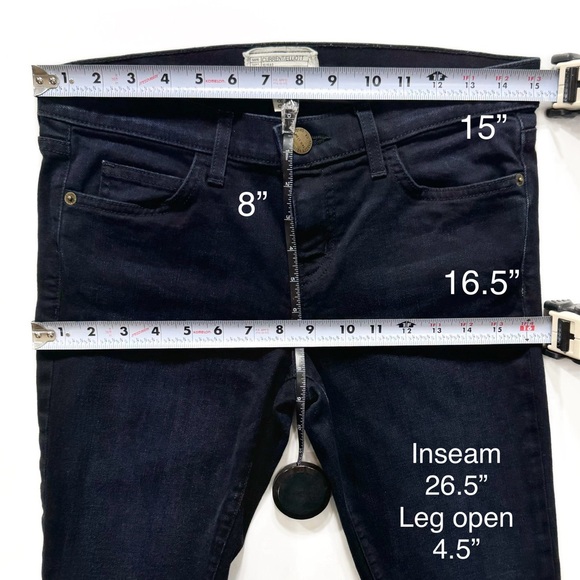 Current/Elliott Navy Blue Dark Wash Cropped Ankle Skinny Jeans Size 28 - Picture 11 of 11